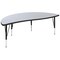 Emma and Oliver 60" Half Circle Wave Flexible Collaborative Kids Adjustable Height Activity Table